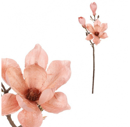 Magnolie - umělá řezaná květina, barva růžová