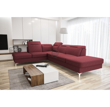 Rohová sedací souprava OSLO 295x220červená , levá
