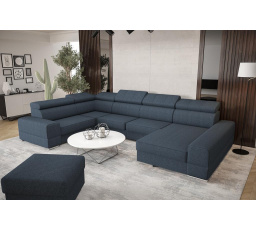 Rohová sedací souprava ROYAL MAX II průměr 30x375x185 - modrá , levá