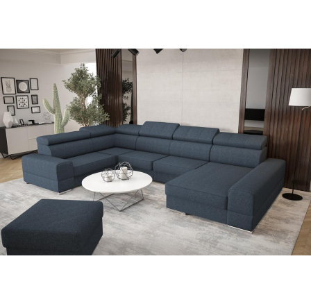 Rohová sedací souprava ROYAL MAX II průměr 30x375x185 - modrá , levá Rohová sedací souprava ROYAL MAX II průměr 30x375x185 - modrá , levá