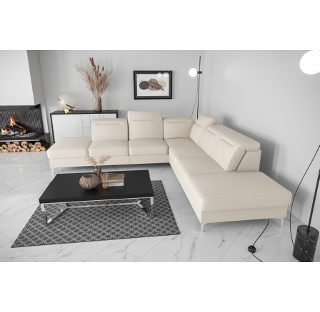 Rohová sedací souprava OSLO MAX 295x295 přírodní kůže - levá, Kůže ecru Rohová sedací souprava OSLO MAX 295x295 přírodní kůže - levá, Kůže ecru