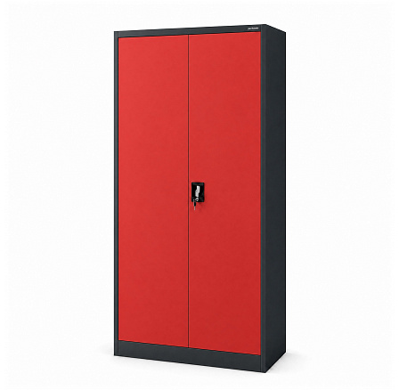 Kovová skříň s úložným prostorem antracitovo-červená: TOMAŠ, 900 x 1850 x 450 mm Kovová skříň s úložným prostorem antracitovo-červená: TOMAŠ, 900 x 1850 x 450 mm