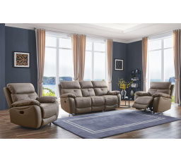 Kožená polohovací sedací souprava Rambis 3+1+1 latte