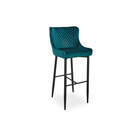 Barová židle COLIN B H-1 Velvet, černá/zelený Bluvel 78
