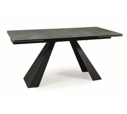 Jídelní stůl SALVADORE CERAMIC, OSSIDO VERDE, Tyrkys/Černý mat, 160(240)x90 cm