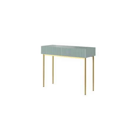 Moderní Toaletní stolek Nicole - šalvěj MDF / zlaté nohy