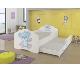 Dvojlůžko s matracemi CASIMO II BLUE BEAR 160x80 Bílá