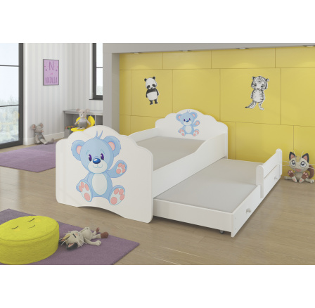 Dvojlůžko s matracemi CASIMO II BLUE BEAR 160x80 Bílá