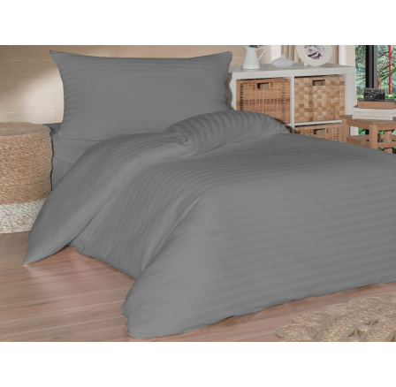 Povlak saténový proužek 40x40cm šedý hotelový uzávěr Povlak saténový proužek 40x40cm šedý hotelový uzávěr