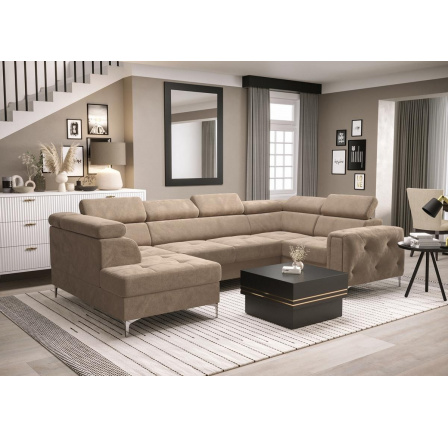 Rohová sedací souprava ORION MAX II s funkcí spaní 165x350x185 cm - béžová, pravá Rohová sedací souprava ORION MAX II s funkcí spaní 165x350x185 cm - béžová, pravá