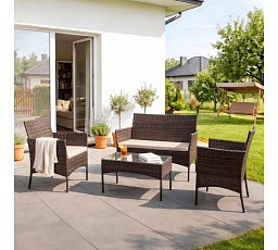 Sada Zahradního Nábytku MISSISIPI Hnědá/Béžová