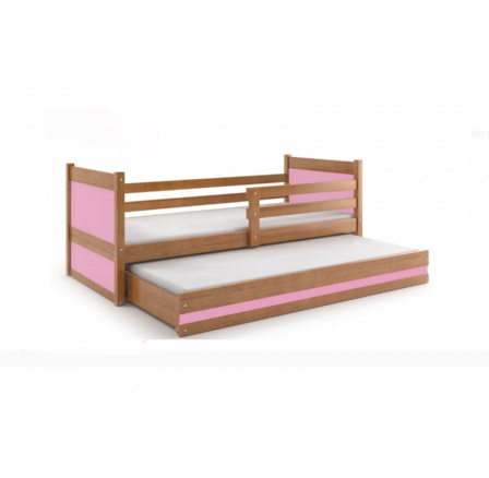 Postel z masivu pro 2 děti RICO 2 - Olše/Růžová Postel z masivu pro 2 děti RICO 2 - Olše/Růžová