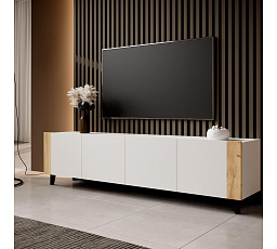TV komoda FARO, bílá matná / dub craft