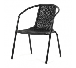 Zahradní židle, kov, plast, černá, AZC-H1001 BK