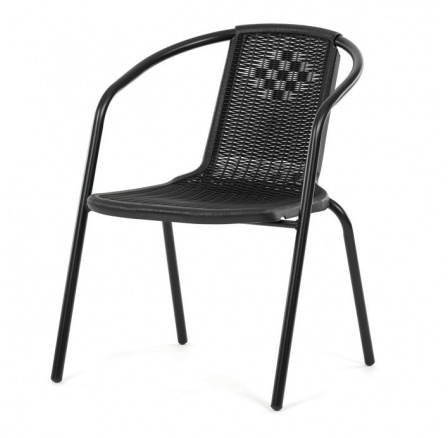 Zahradní židle, kov, plast, černá, AZC-H1001 BK Zahradní židle, kov, plast, černá, AZC-H1001 BK