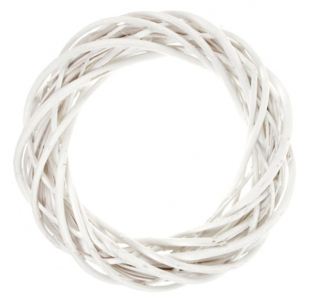 Proutěný věnec - pr. 15 cm, bílá barva
