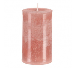 Svíčka sloupcovitá nižší - parafínový vosk, bez vůně, růžová