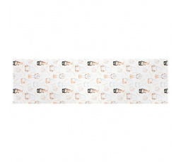 Běhoun bílý - se skřítky, 100% polyester, 40 x 150 cm