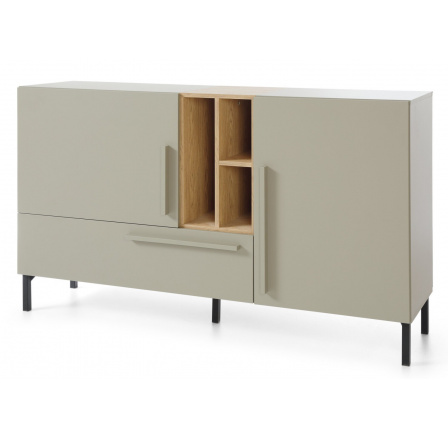 Komoda SERGIO SE 6, Eukalyptus/Dub Baltic Dune/Černý Onyx