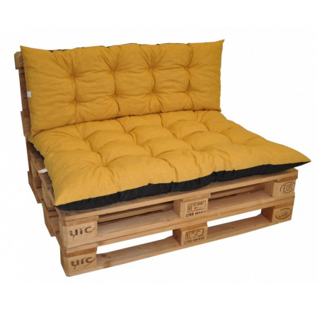 Polstry na paletový nábytek sada Basic - látka žlutý melír Polstry na paletový nábytek sada Basic - látka žlutý melír