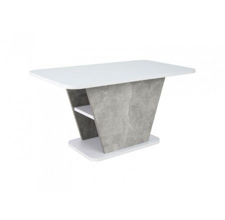 Konferenční stůl CALIPSO, Bílá Mat/Efekt šedého betonu