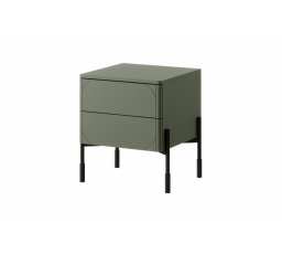 Noční stolek se 2 zásuvkami Sonatia, olivový