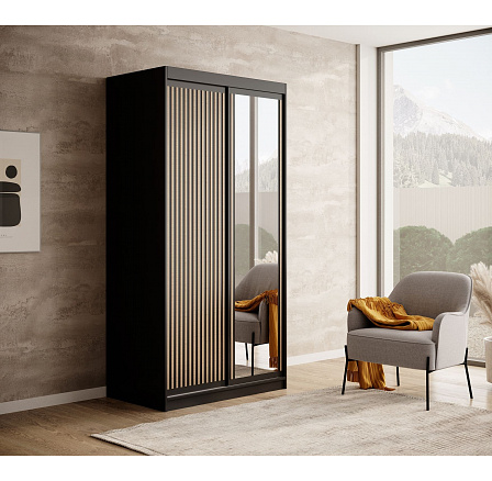 Posuvná skříň Delia 100 Černá+Artisan