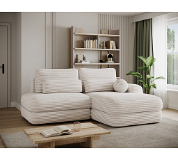 Ripeli Corner Sofa Bed with Storage, White Velvet, Right-Hand Facing Modullo 01 180x128 Right 1