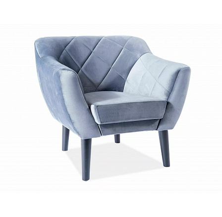 Křeslo KARO 1 Velvet, šedý Bluvel 14/wenge Křeslo KARO 1 Velvet, šedý Bluvel 14/wenge