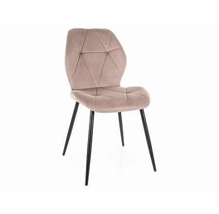 Jídelní židle RICK VELVET, Tmavě béžový Bluvel 40/Černá