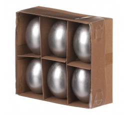 Vajíčko pravé - stříbrná barva, cena za balení (6 ks)
