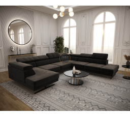 Rohová sedací souprava EMPORIO MAX II 300X350X180 - hnědá , pravá