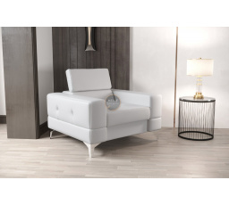 Křeslo TOSCANIA 100 cm - bílá eko kůže