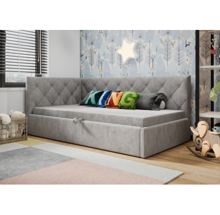 Postel ELZA - šedá - T88, Levá strana Postel ELZA - šedá - T88, Levá strana