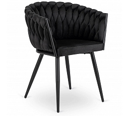 Židle ELENA Černá Pletená Sametová
