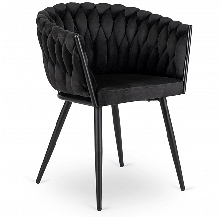 Židle ELENA Černá Pletená Sametová
