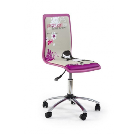 Dětská židle FUN-1/ růžová s nápisem pretty girl