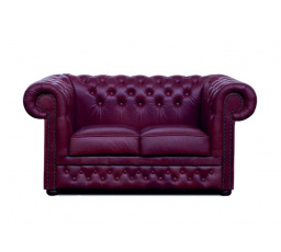 Pohovka Chesterfield Lord 2 kůže bordó