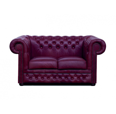 Pohovka Chesterfield Lord 2 kůže bordó