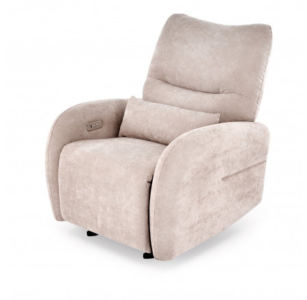 SAXON relaxační křeslo s funkcí elektrického rozkládání / houpání, béžové (1p=1ks)