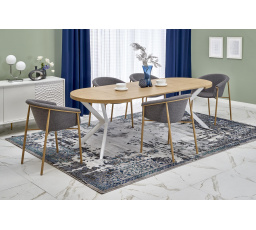 Jídelní stůl PERONI, Zlatý dub/Bílá