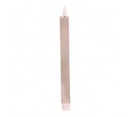 Svíčka kónická - parafín, LED osvětlení, šedá, cena za krabičku (2 ks)