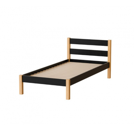 Postel "INKA" - Barva korpusu: černá/přírodní dub Postel "INKA" - Barva korpusu: černá/přírodní dub