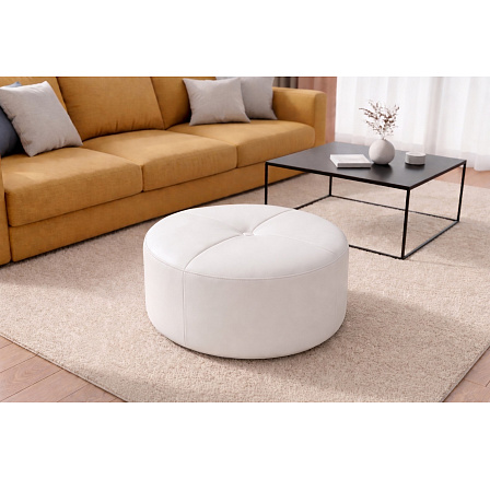 PUF TILIA PIK Ø72 CM PŘÍRODNÍ KŮŽE PUF TILIA PIK Ø72 CM PŘÍRODNÍ KŮŽE