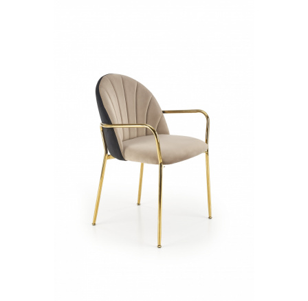 Jídelní židle K500, Béžová/Černá/Zlatá