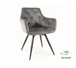 Jídelní otočná židle MANGO VELVET, Šedý Bluvel 14/Černá