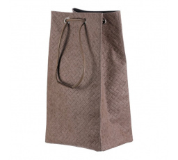 Koš prádelní - látkový, stahovací, hnědá barva