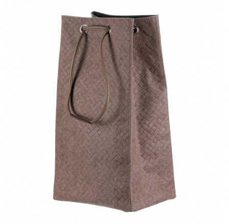 Koš prádelní - látkový, stahovací, hnědá barva