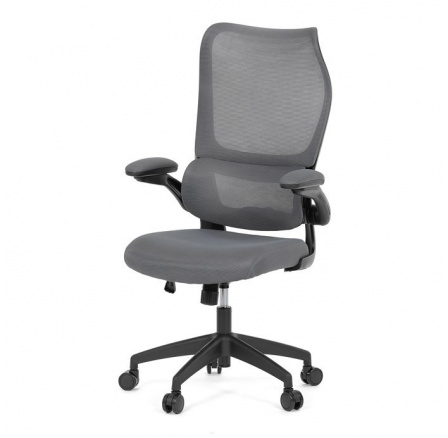 Kancelářská židle, houpací mechanismus, šedá síťovina, KA-C808 GREY
