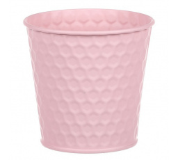 Obal kovový v růžové barvě.